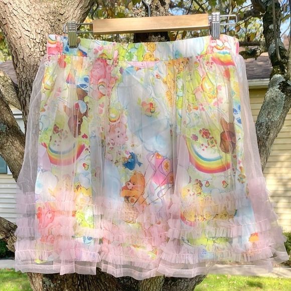 NWT $75 Iron Fist |  Fairycore | Care Bears | Tiered Ruffled  | Rainbow Skirt - Picture 1 of 15